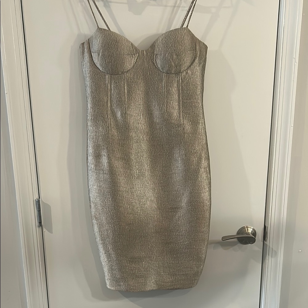 Bardot Gold Bustier Bodycon Dress